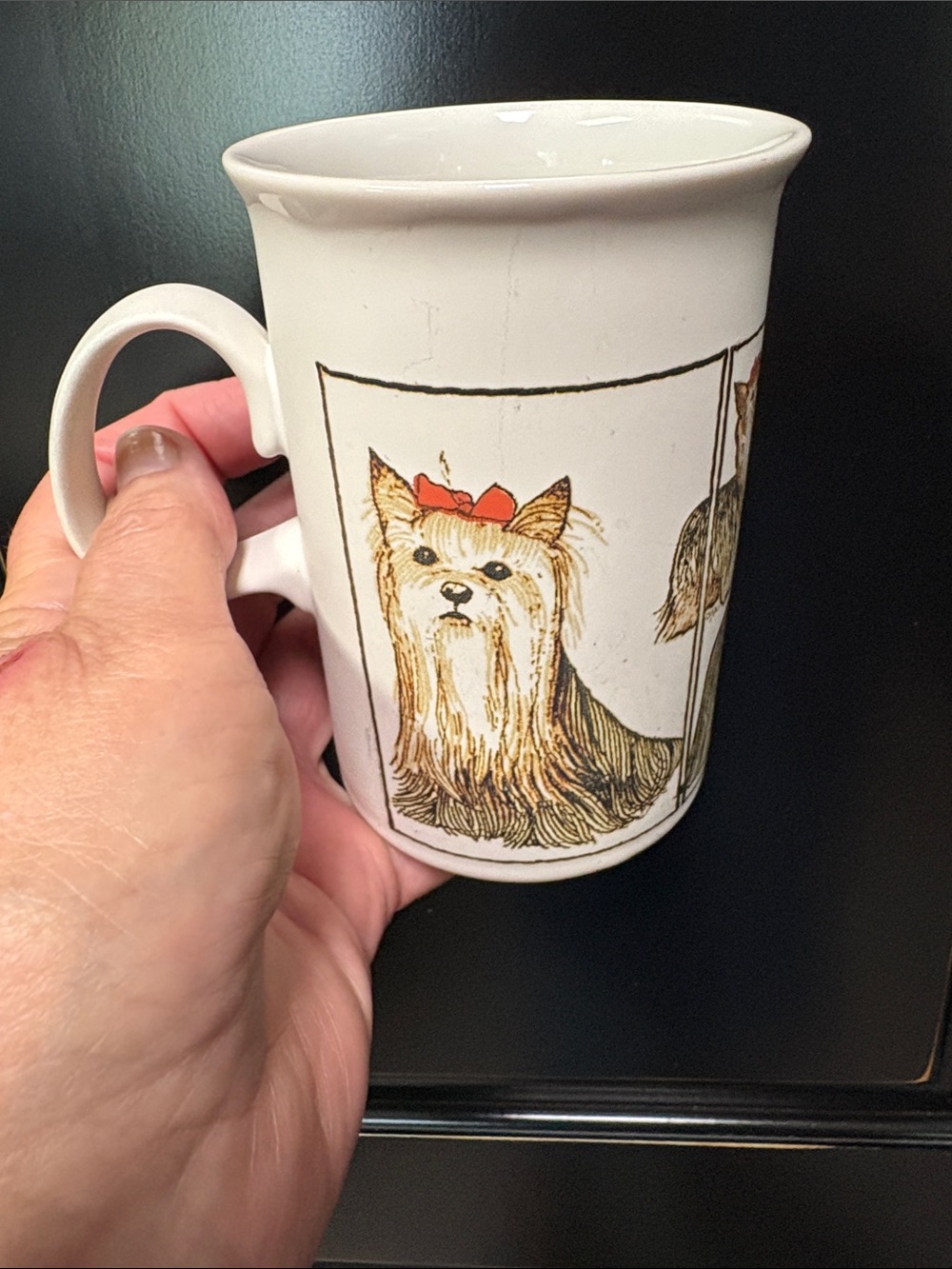 Vintage Dunoon White Ceramic Mug with Yorkie Mug